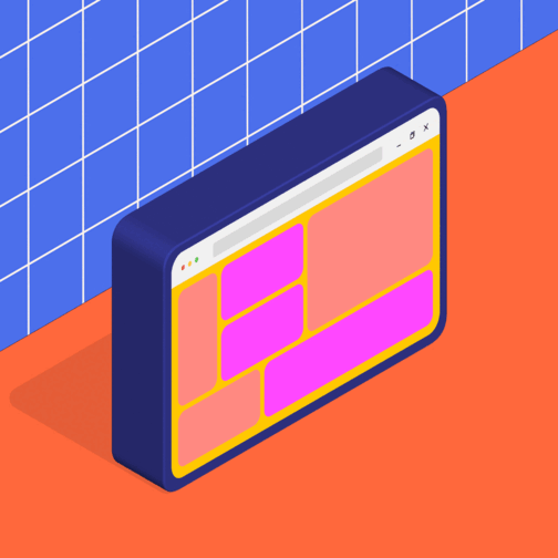 Productized website cycling through different layouts